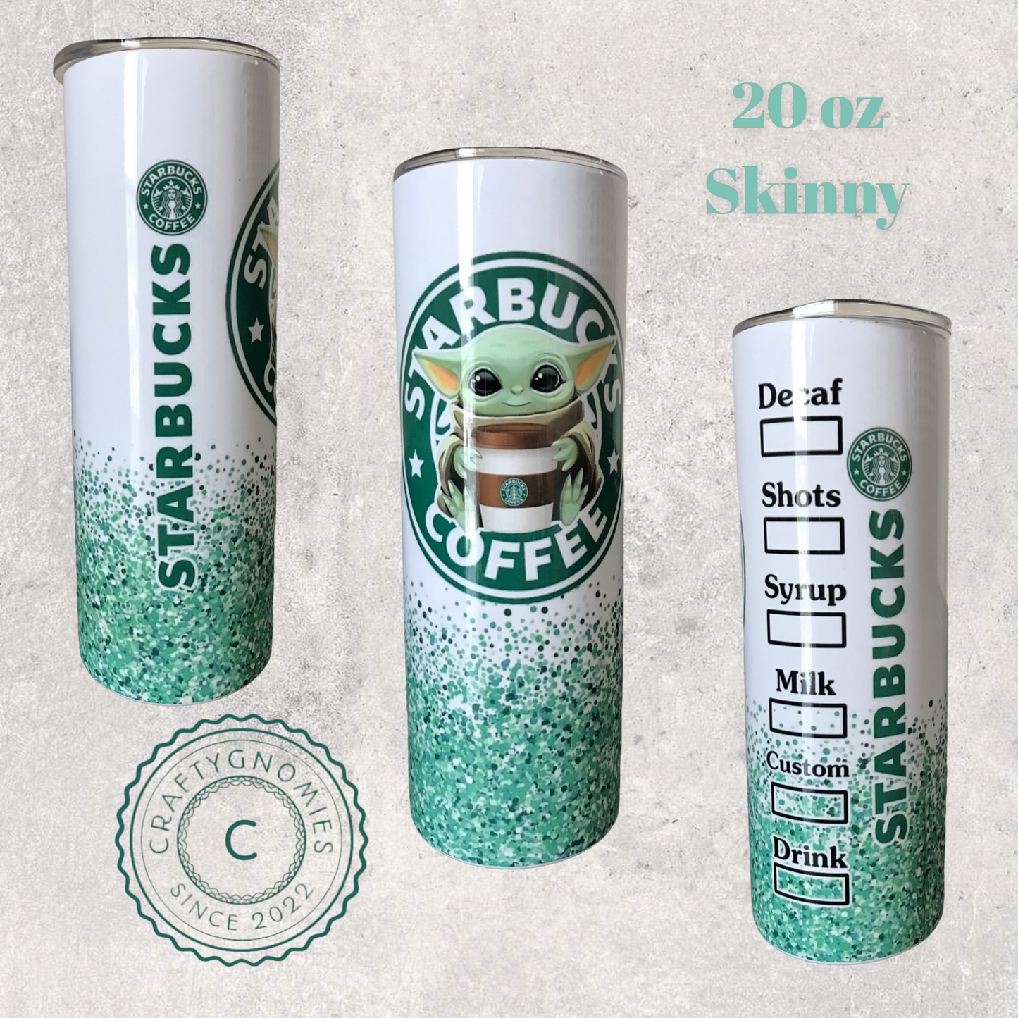 Starbucks Coffee 20 oz Skinny Custom Tumbler - Add a Name for FREE