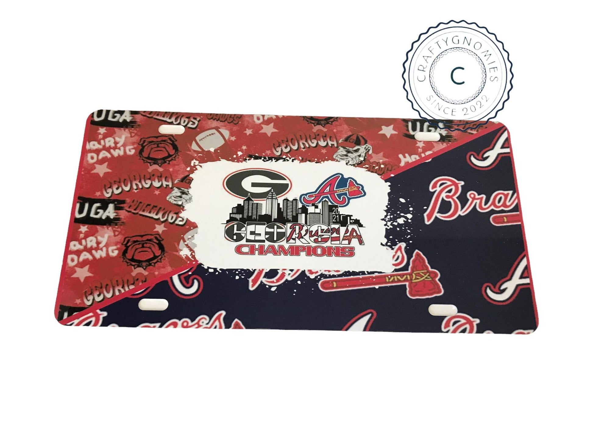 Ga Bulldogs & Atlanta Braves Duo License Plate